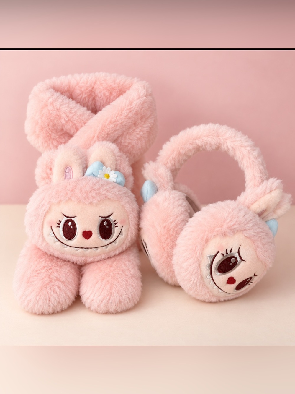 POP MART MOKOKO Warm Fluffy Scarf & Earmuffs Bundle